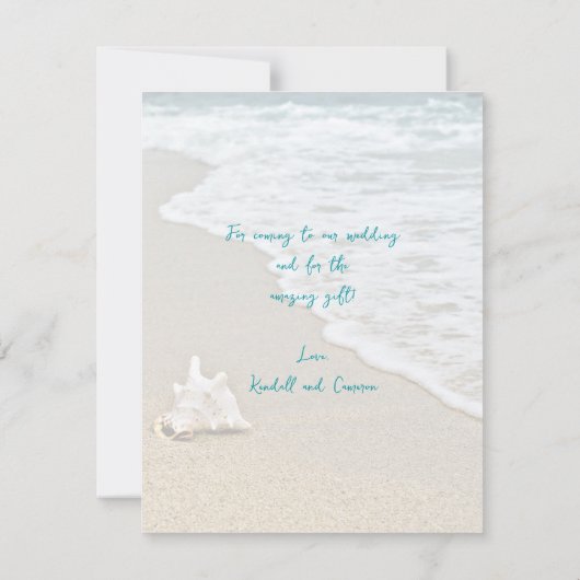 Beach Seashell Vielen Dank, Message Card Ankündigung (Rückseite)