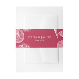 Beach Seashell Viva Magenta Individuelle Name Wedd Einladungsbanderole