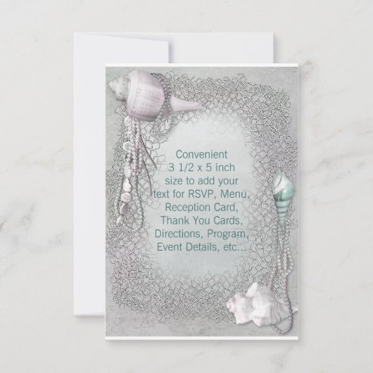 Beach Seashells Beach Wedding UAWG Einladung (Vorderseite)