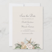 Beach Seashells BlumenWedding Save the Date (Rückseite)