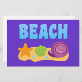 Beach Seashells Briefpapier (Vorne/Hinten)