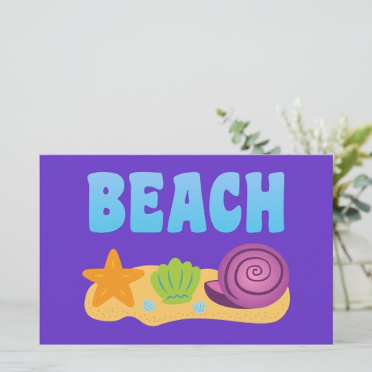 Beach Seashells Briefpapier (Stehend Vorderseite)