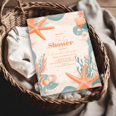 Beach Seashells Elegant Baby Dusche Einladung