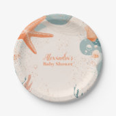 Beach Seashells Elegant Baby Dusche Pappteller (Vorderseite)