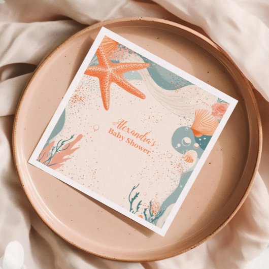 Beach Seashells Elegant Baby Dusche Serviette