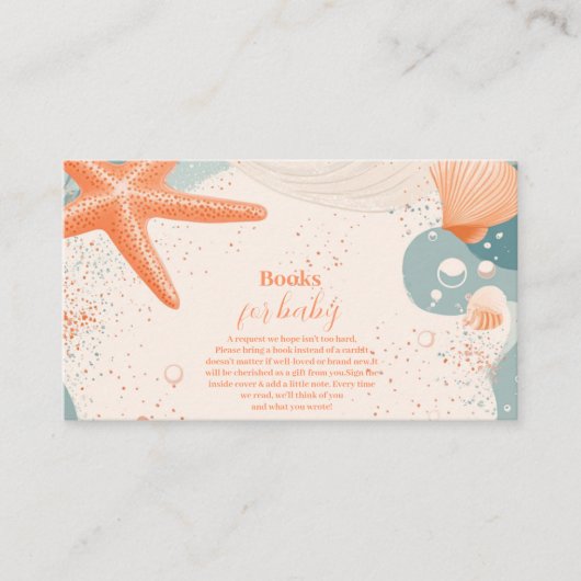 Beach Seashells Elegante Bücher für Baby Begleitkarte (Vorderseite)