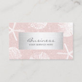 Beach Seashells Eleganter Rosa Glitzer Visitenkarte (Vorderseite)