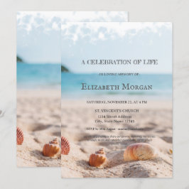 Beach Seashells Feier des Lebens Einladung
