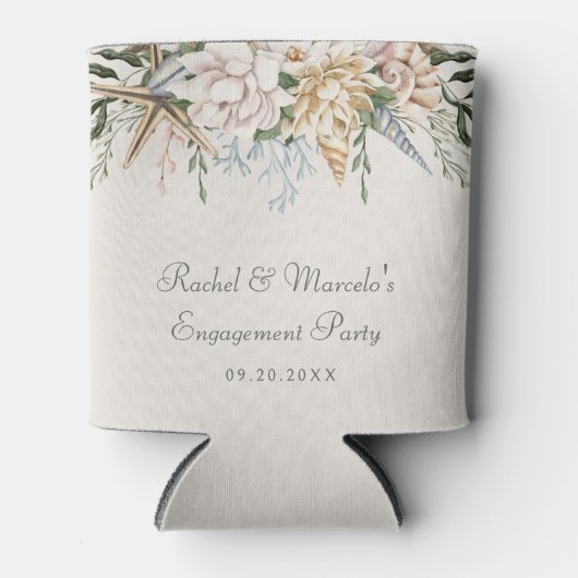 Beach Seashells Floral Dosenkühler (Vorderseite)