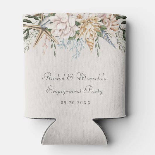 Beach Seashells Floral Dosenkühler (Rückseite)