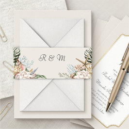 Beach Seashells Floral Wedding Bly Band