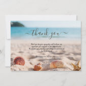 Beach Seashells Foto Feier des Lebens Dankeskarte (Vorderseite)