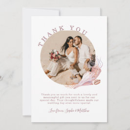 Beach Seashells Foto Hochzeit an der Küste Dankeskarte