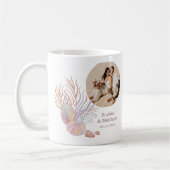 Beach Seashells Foto Hochzeit Kaffeetasse (Links)