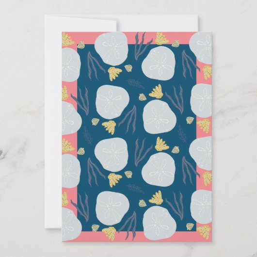 Beach Seashells Hand gezogene Grußkarte (Vorderseite)