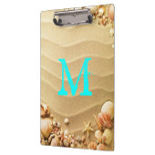 Beach Seashells Hawaii Monogram Initial Clip Board Klemmbrett (Links)