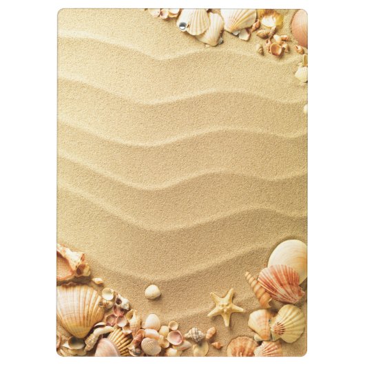 Beach Seashells Hawaii Monogram Initial Clip Board Klemmbrett (Rückseite)