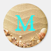 Beach Seashells Hawaii Monogram Initial Magnet (Vorne)
