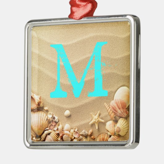 Beach Seashells Hawaii Monogram Initial Ornament (Links)
