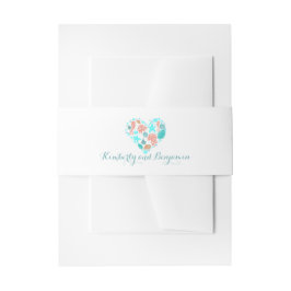 Beach Seashells Heart Modern White Wedding Einladungsbanderole
