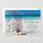 Beach Seashells Hochzeit in Urlaubsort Einladungen (Vorne/Hinten)