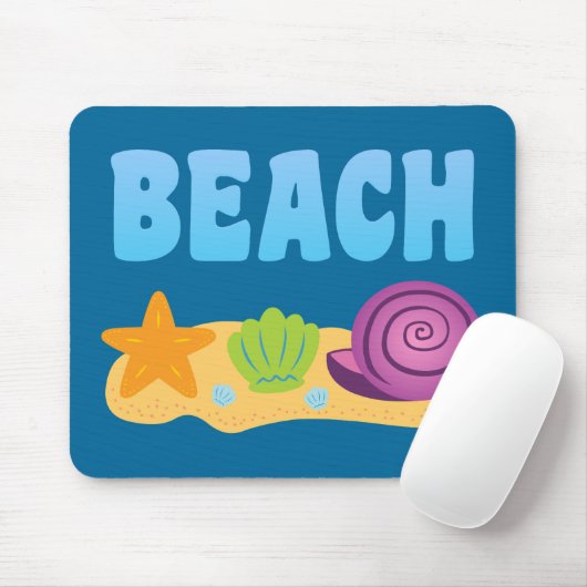 Beach Seashells Mousepad (Mit Mouse)