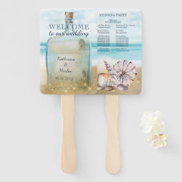 Beach Seashells-Nachricht in einer FlaschenWedgepa Fächer