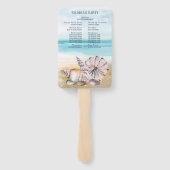 Beach Seashells-Nachricht in einer FlaschenWedgepa Fächer (Rückseite)