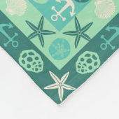 Beach Seashells Nautic Modern Aquamarin Green Fleecedecke (Ecke)