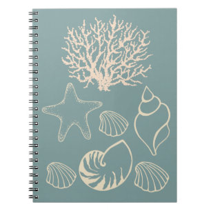 Beach Seashells Nautical Journal Notebook Geschenk Notizblock