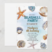Beach Seashells Party Invitation Einladung (Vorne/Hinten)