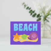 Beach Seashells Postkarte (Stehend Vorderseite)