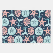 Beach Seashells Sand Dollar Starfish Whale Geschenkpapier Set (Vorderseite)