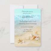 Beach Seashells Sand Empfang Einladung (Vorderseite)