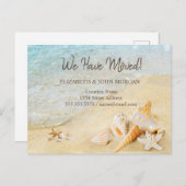 Beach Seashells Sand Moving Ankündigungspostkarte (Vorne/Hinten)