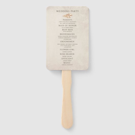 Beach Seashells Sand Wedding Program Brautparty Fächer (Rückseite)