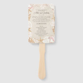 Beach Seashells Sand Wedding Program Brautparty Fächer (Vorderseite)