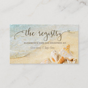 Beach Seashells Sand Wedding Registry Begleitkarte