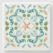 Beach Seashells Sea Life Steinuntersetzer (Vorderseite)