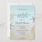 Beach Seashells Sea Sand Brautparty Einladung (Vorderseite)