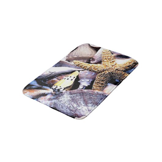 Beach Seashells Thema Badematte (Schrägansicht)