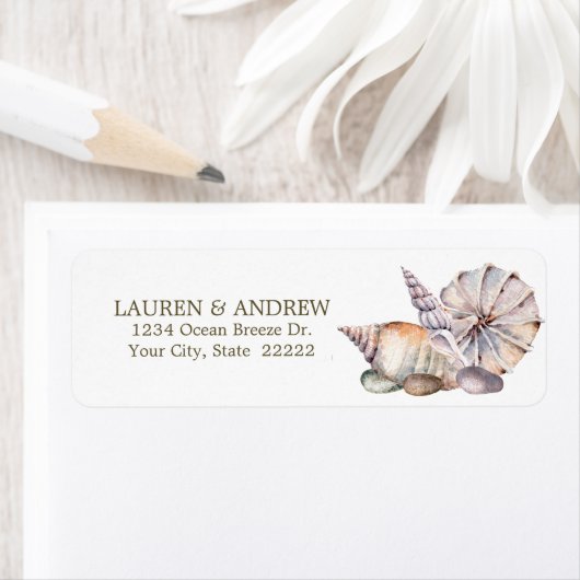 Beach Seashells Wasserfarbe Wasserfarbene Rücksend (Insitu)