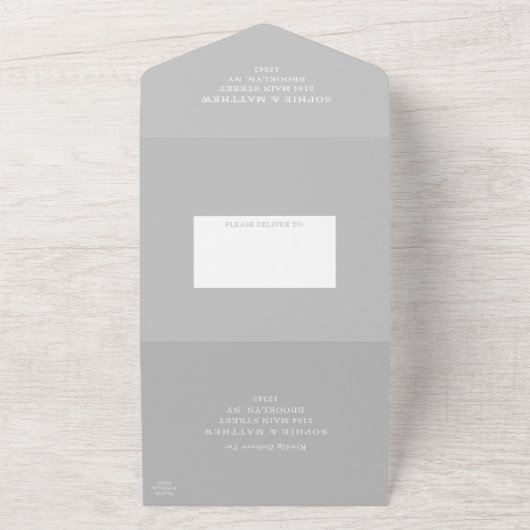 Beach Seashells Wasserfarben Coastal Chic Hochzeit All In One Einladung (Außenbereich)