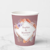 Beach Seashells Wasserfarben Coastal Chic Hochzeit Pappbecher (Vorderseite)