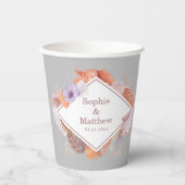 Beach Seashells Wasserfarben Coastal Chic Hochzeit Pappbecher (Vorderseite)