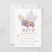 Beach Seashells Wasserfarben Coastal Chic Hochzeit RSVP Karte (Vorderseite)