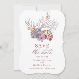 Beach Seashells Wasserfarben Coastal Chic Hochzeit Save The Date