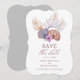 Beach Seashells Wasserfarben Coastal Chic Hochzeit Save The Date