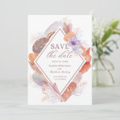 Beach Seashells Wasserfarben Coastal Chic Hochzeit Save The Date (Stehend Vorderseite)