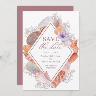 Beach Seashells Wasserfarben Coastal Chic Hochzeit Save The Date